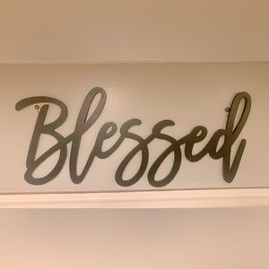 Large Wooden "Blessed" Sign